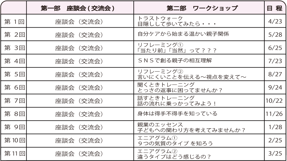 2017年度　親子のココロ教室